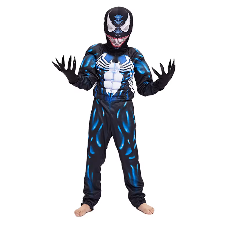 Costume de super-héros Spider Venom noir, Costume fantôme, combinaison unisexe en Spandex 3D, body d