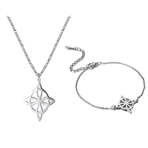Ensembles de bijoux avec nœud de sorcière pour femmes, collier, Protection de sorcellerie, amulette,