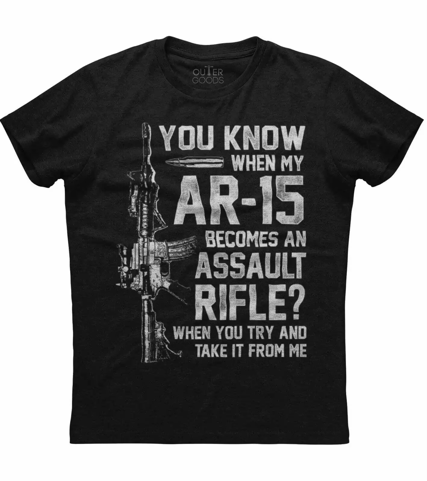 Quand mon AR 15 devient un fusil d'assaut. T-Shirt amusant avec la Phrase du propriétaire du pistole