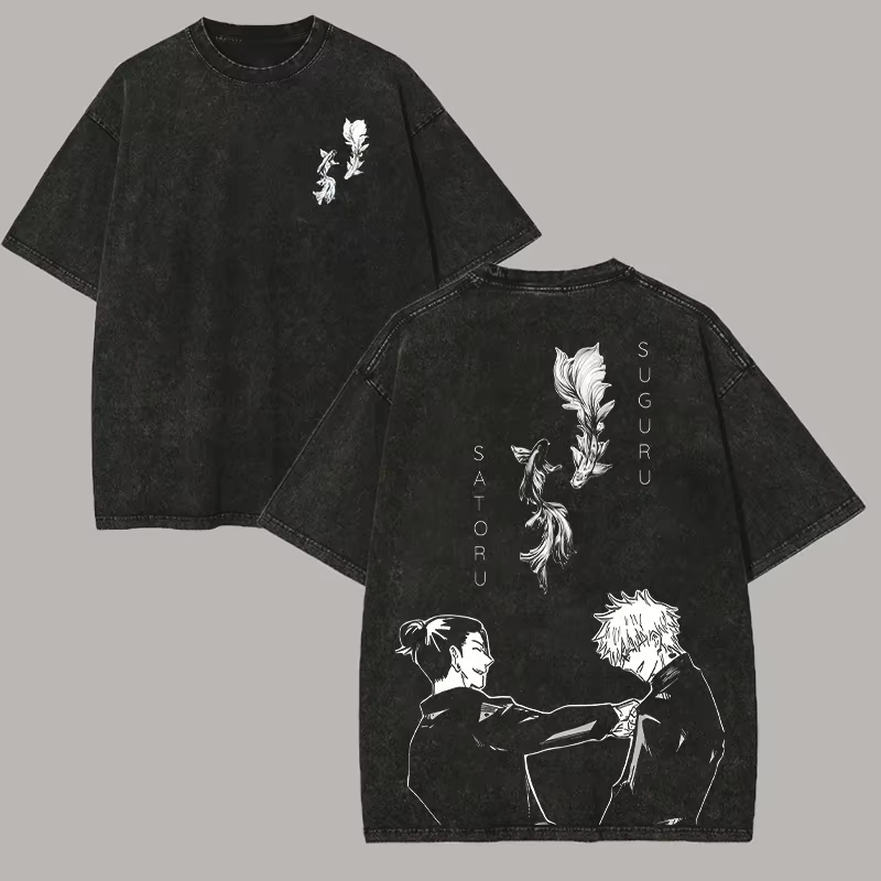 Jujutsu Kaisen japon Anime graphique T-shirt Harajuku Vintage lavé T-shirt hommes femmes vêtements s