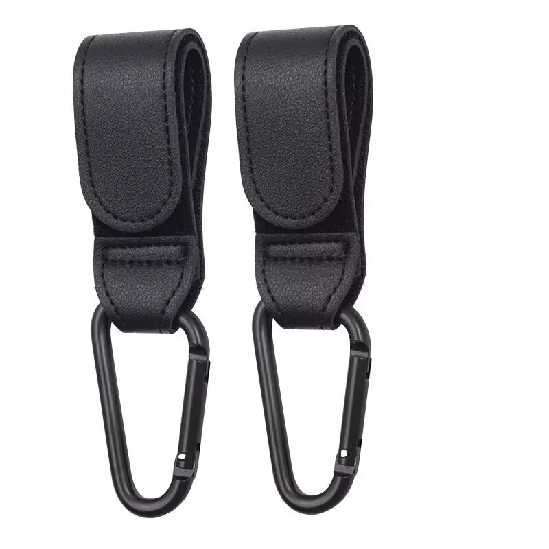 Crochets de chariot en cuir pour bébé, 2 pièces, crochet de poussette réglable en PU, organisateur d