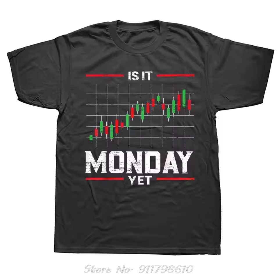 Lundi mais Stock Market Trader Day Trading vêtements pour hommes graphique surdimensionné T-shirt ét