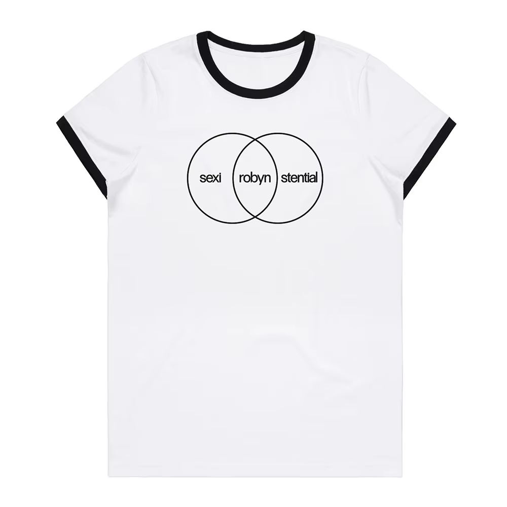 T-shirt Sexistential Ringer avec design Robyn, impression 3D, unisexe, streetwear, col rond, manches