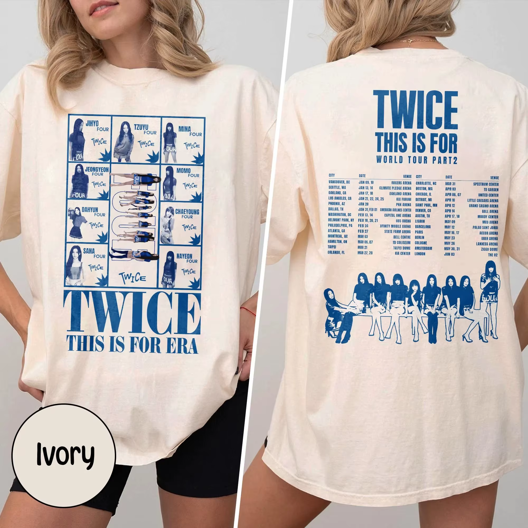 T-shirt K-Pop TWICE This Is For World Tour 2026 – Vêtement d'été en coton vintage Hip Hop à col rond