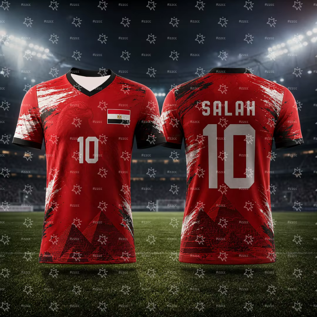 Maillot de football Égypte 2026 SALAH – Maillot commémoratif pour fans – T-shirt sportif d'été pour 