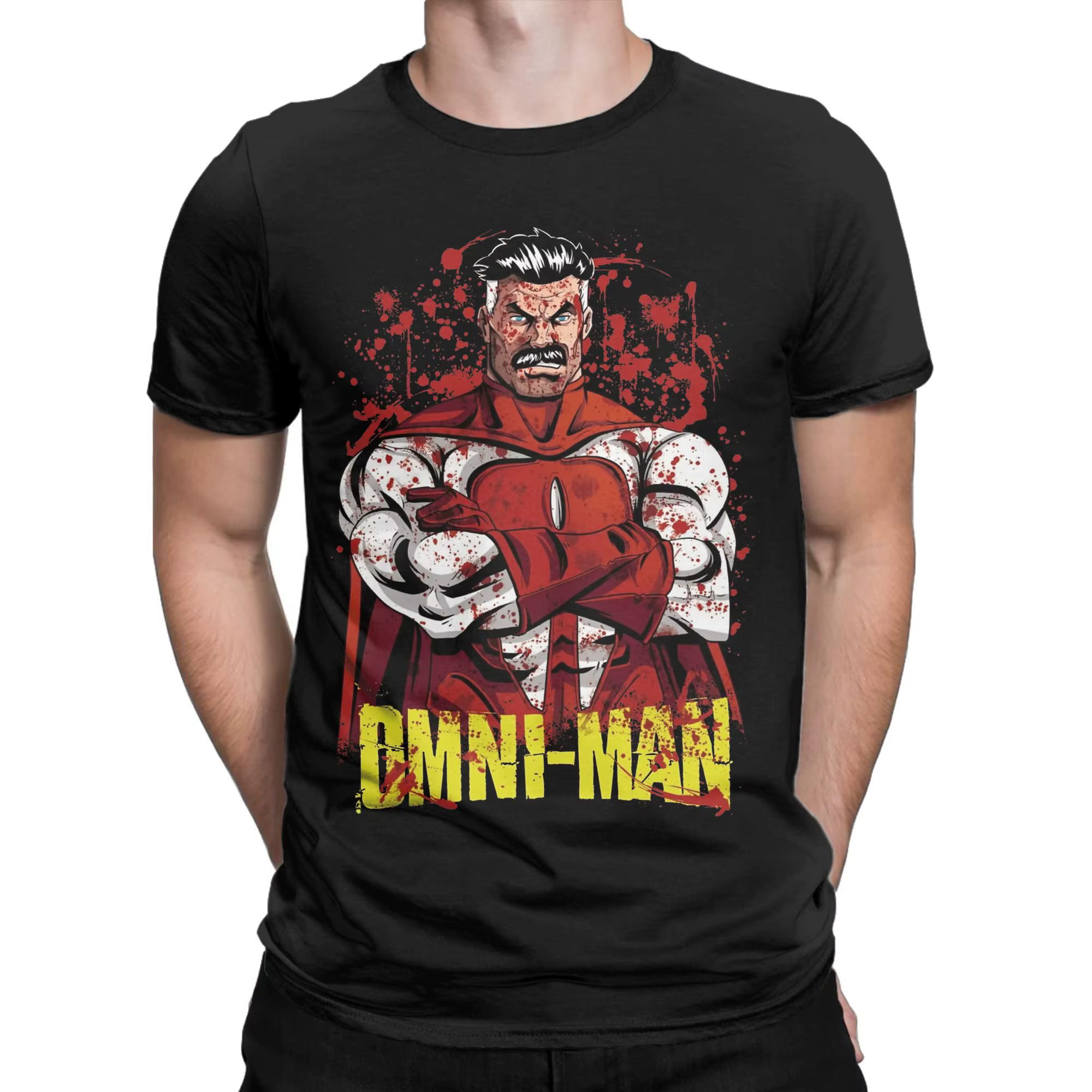 T-Shirt surdimensionné d'été Invincible Hip Hop t-shirts Omni Ma 100% coton T-Shirt pour homme Y2K D