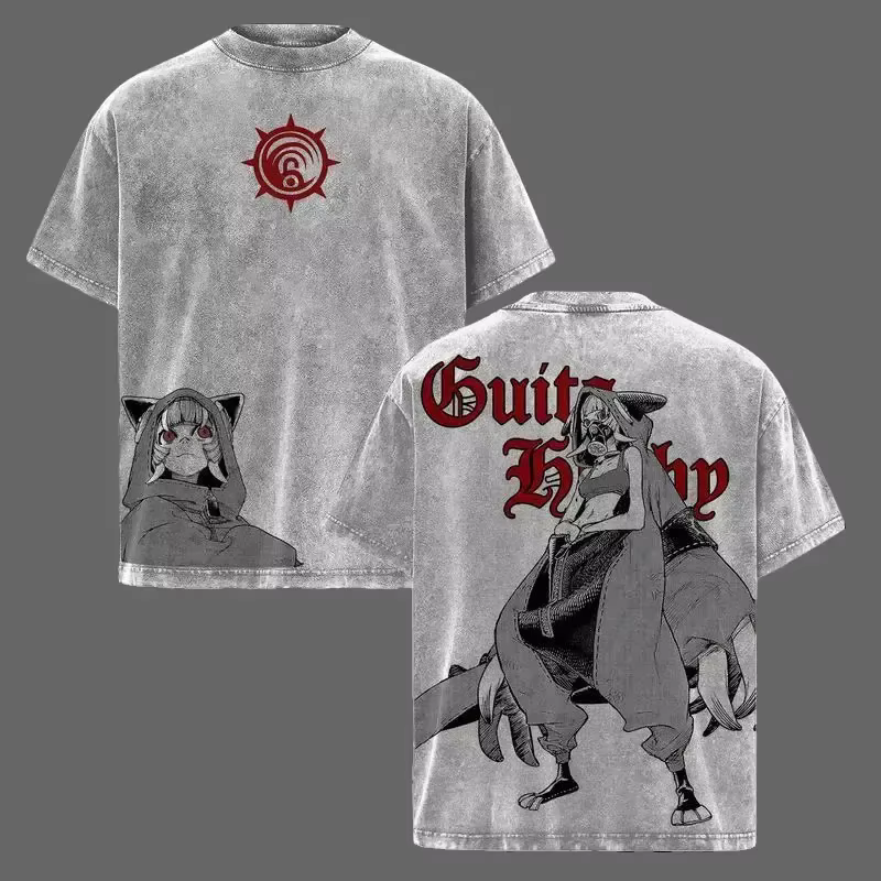 T-shirt Manga Guita Hebby Fantasia Gachiakuta pour Hommes et Femmes, T-shirt Vintage Lavé, T-shirt e