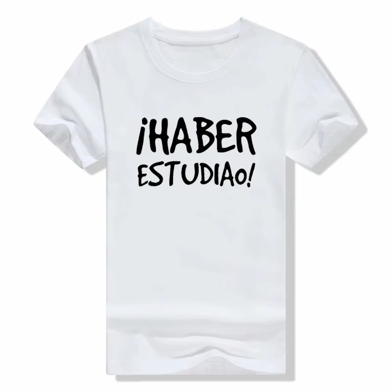 T-shirt décontracté à manches courtes pour femme, col rond, avec phrases drôles en espagnol, vêtemen