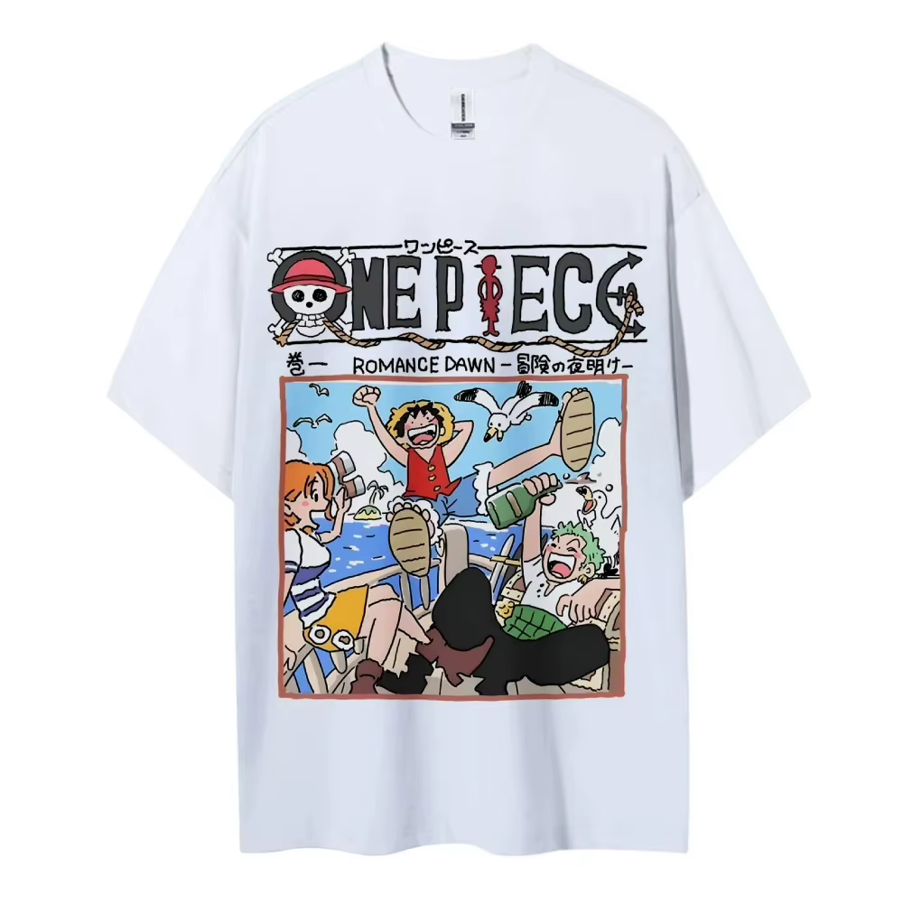 T-shirt décontracté surdimensionné pour homme ONE PIECE, collection été 2026, en coton respirant, id