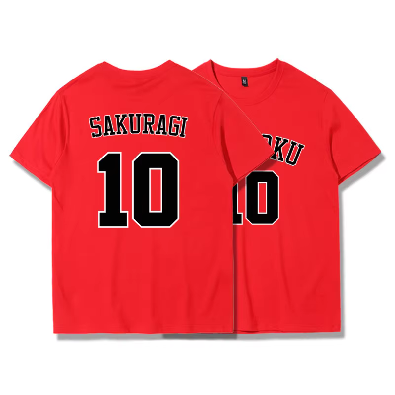 T-shirt : Équipe Shohoku, Sakuragi Hanamichi, Rukawa Kaede, Mitsui, imprimé anime, basket-ball, tend