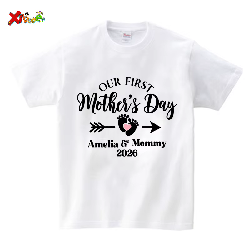 T-shirt Fête des Mères Tenues Personnalisées Nos Premières Chemises Fête des Mères Tenues Assorties 