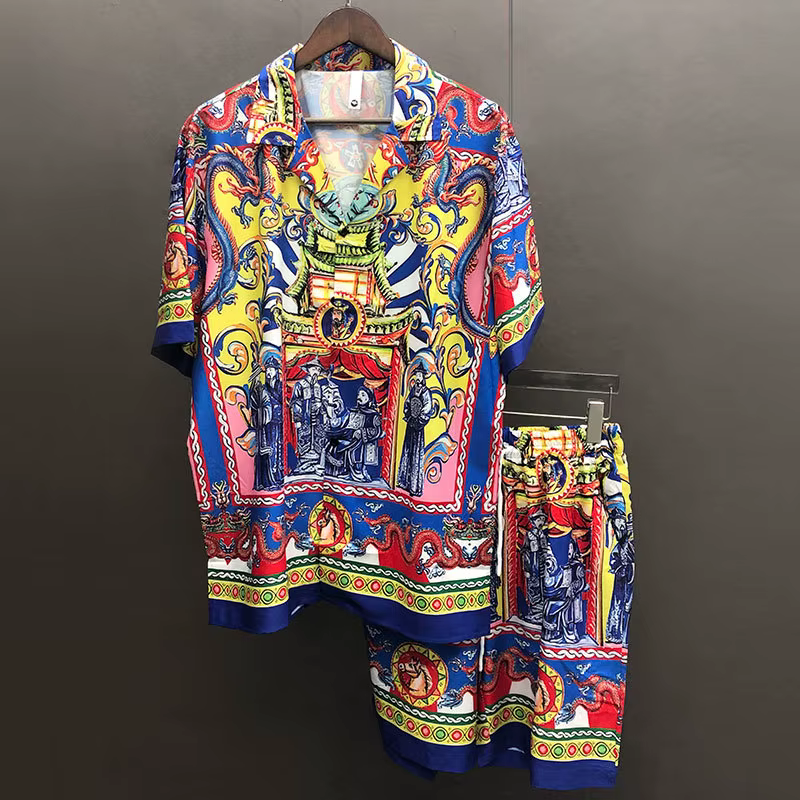 Chemise à Manches Courtes pour Homme, Style Ethnique, Vintage, Imprimé Portrait, Décontracté, Été, A