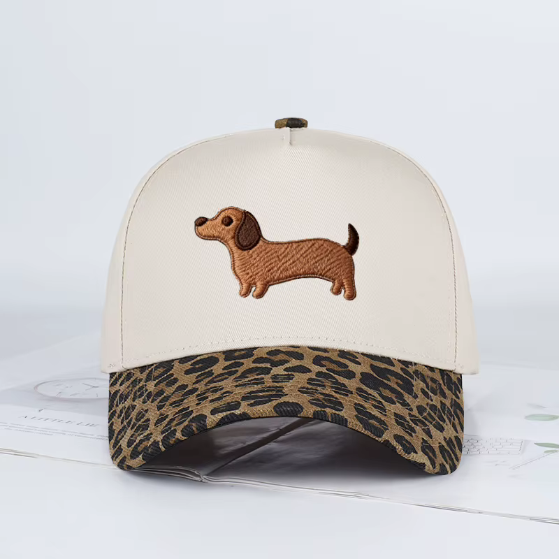 Casquette de baseball brodée avec un adorable motif de teckel – Casquette streetwear hip-hop unique 