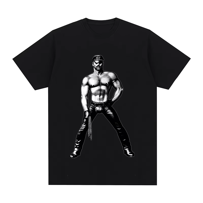 T-shirt homme/femme, en coton, avec dessin de tom of finlande, GAY, arc-en-ciel, COWBOY, police, pet