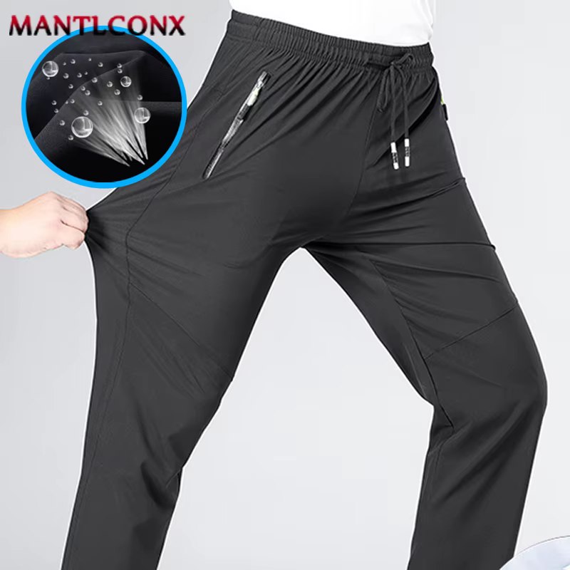 Pantalon décontracté respirant pour hommes, séchage rapide, droit, taille élastique, survêtement, pa