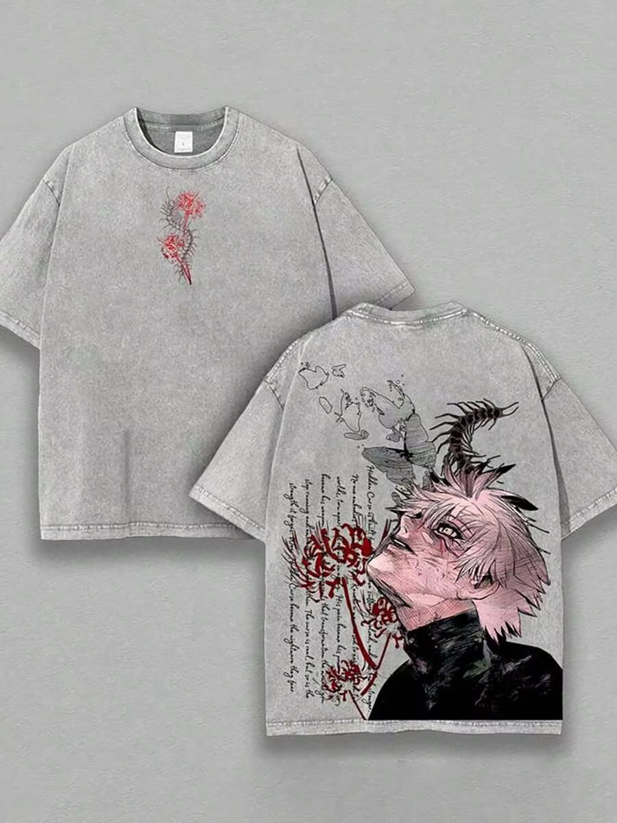 Kaneki Ken T-shirt graphique Anime Tokyo Ghoul vêtements hommes à manches courtes lavé t-shirts déco