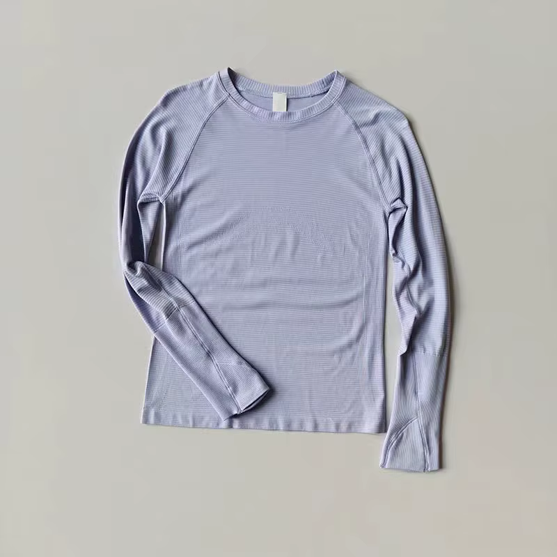 Chemise de yoga à manches longues pour femmes, coupe ajustée, haut de pilates, t-shirt de sport ther