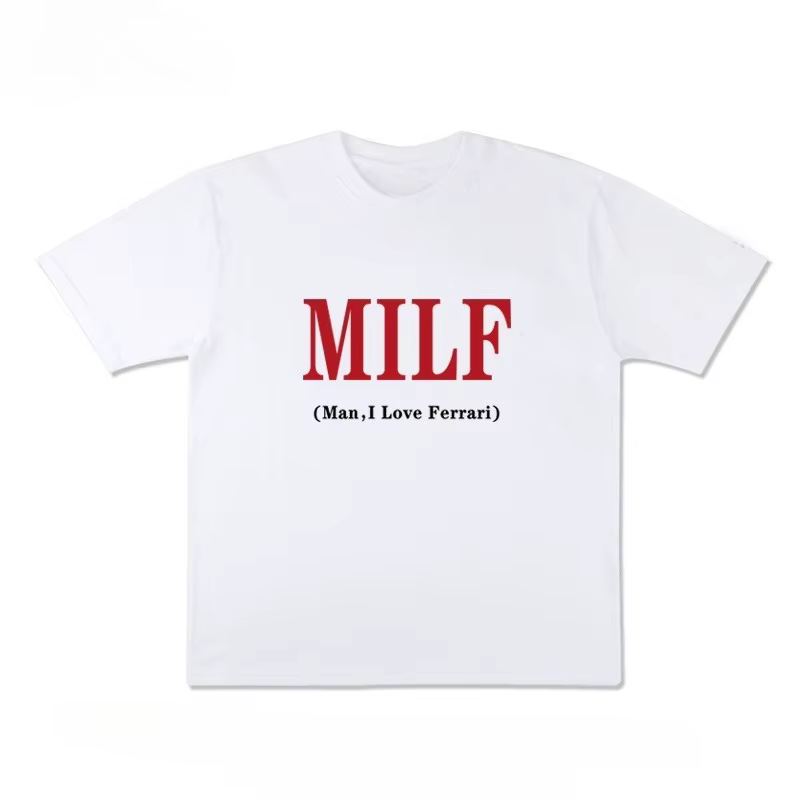 MAN I LOVE FERRARO - T-shirt drôle à manches courtes en anglais, pur coton, demi-manches, tendance, 