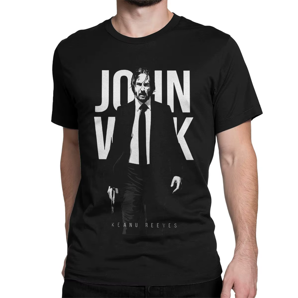 T-shirt à manches courtes en pur coton pour hommes et femmes, vintage, film John Wick, col rond, 4XL