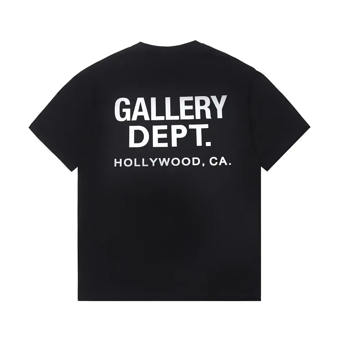 2026 Collection Homme GALLERY DEPT. T-shirt noir et jaune imprimé HOLLYWOOD CA, surdimensionné, en c