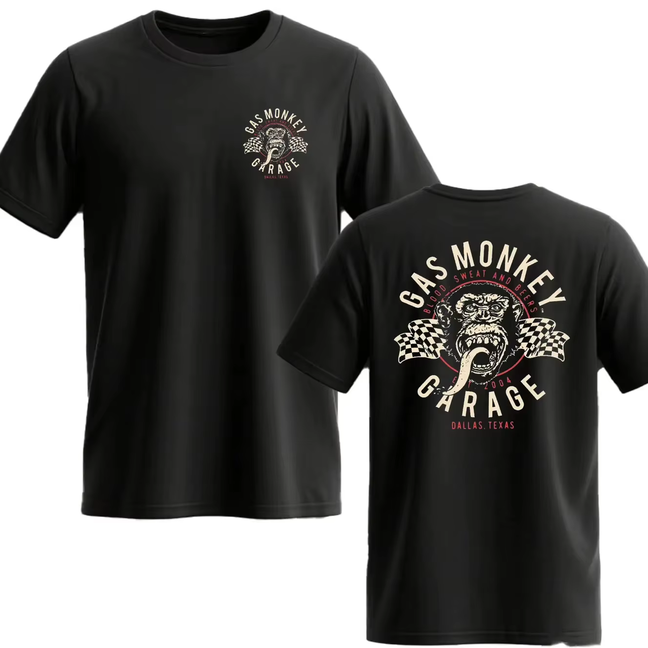 Nouveau T-shirt en coton à manches courtes pour homme Gas Monkeys Garage, décontracté d'été, essenti