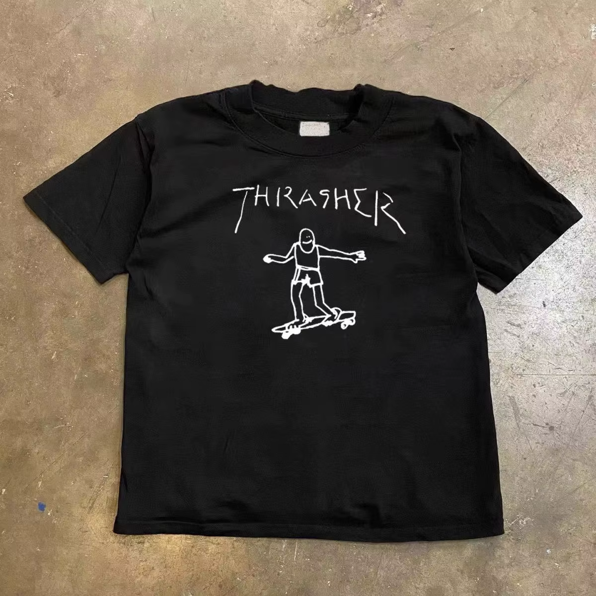 T-shirts d'été à manches courtes et col rond pour le skateboard américain, nouveaux designs en pur c