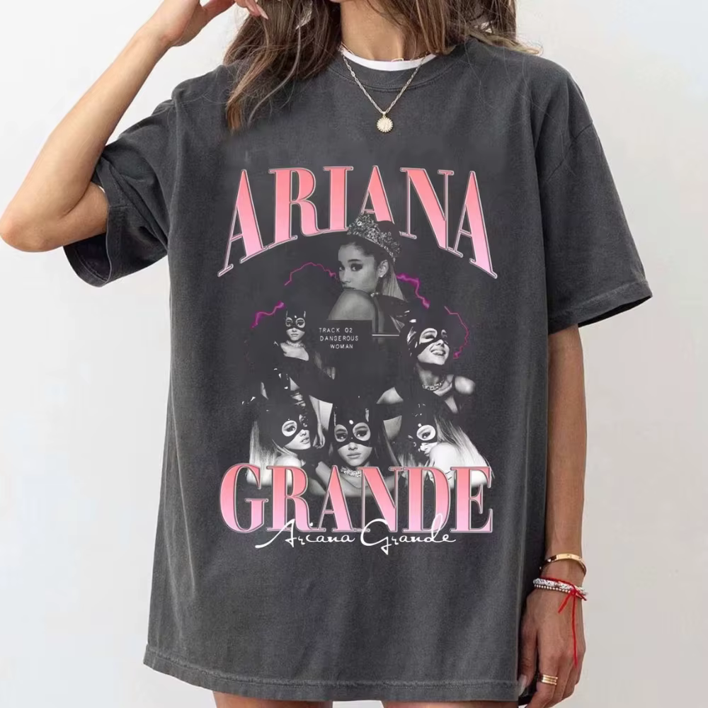 T-shirt rétro Ariana Grande commémorant sa tournée musicale, t-shirt ample et respirant pour hommes 