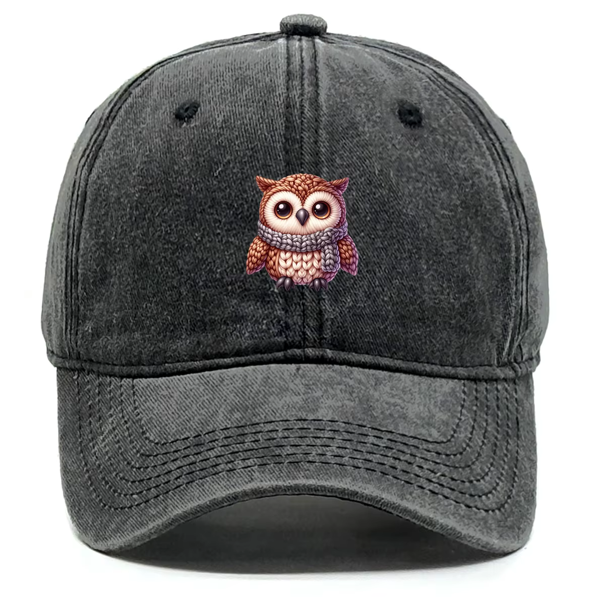Casquette de baseball réglable imprimé hibou en laine, chapeau de soleil décontracté en coton pour f