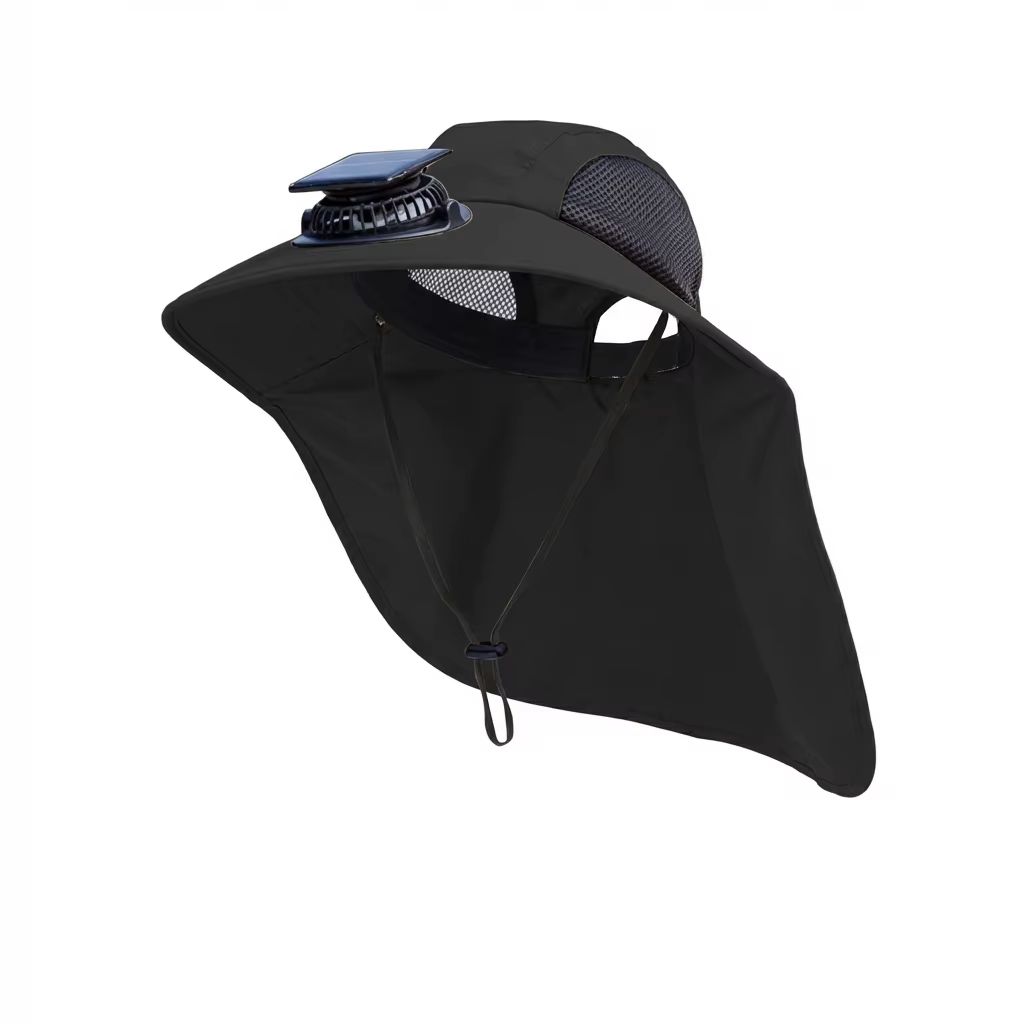Chapeau solaire avec ventilateurs pour hommes, chapeau de pêche en plein air avec ventilateurs rafra