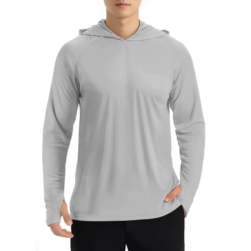 T-shirt de fitness à manches longues pour homme, course en extérieur, protection solaire rafraîchiss
