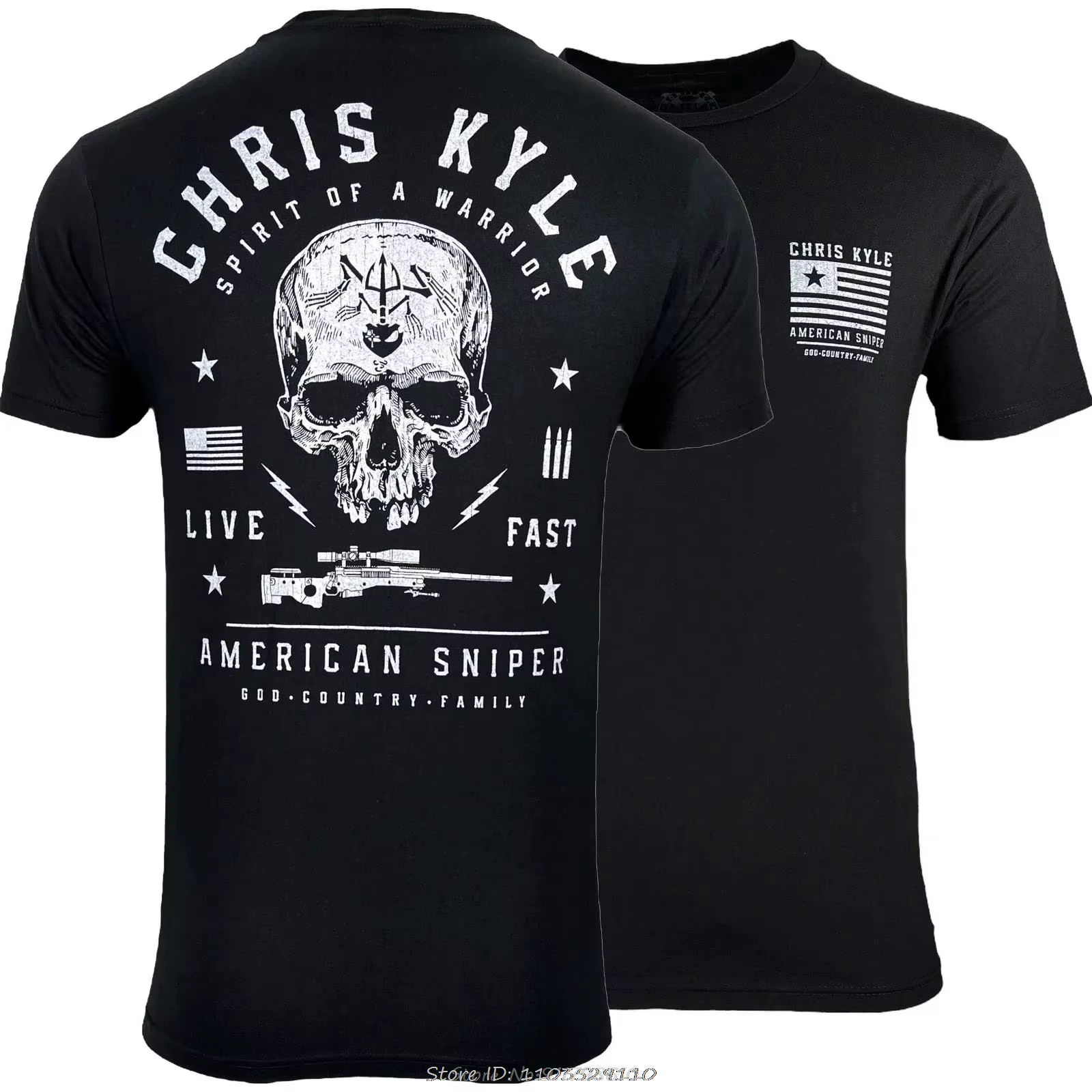 T-shirt manches courtes col rond homme, estival et décontracté, en coton, avec Spirit Of Kokor Chris