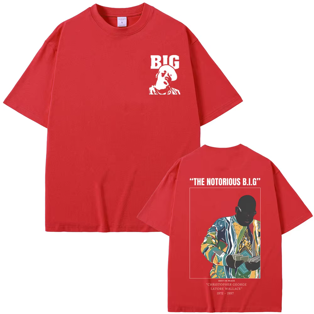 Vintage le célèbre grand T-shirt Biggie Smalls graphique T-shirt hommes femmes mode Hip Hop t-shirts