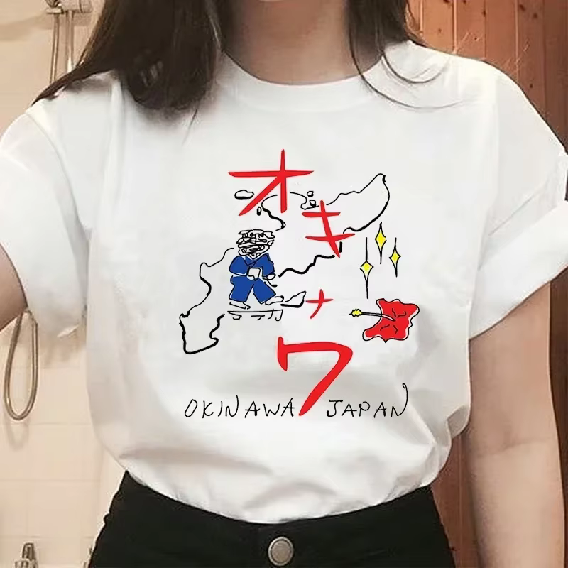 Style japonais Kill Bill Okinawa T-Shirt graphique années 90 mode Quentin Tarantino Kawaii mignon dé