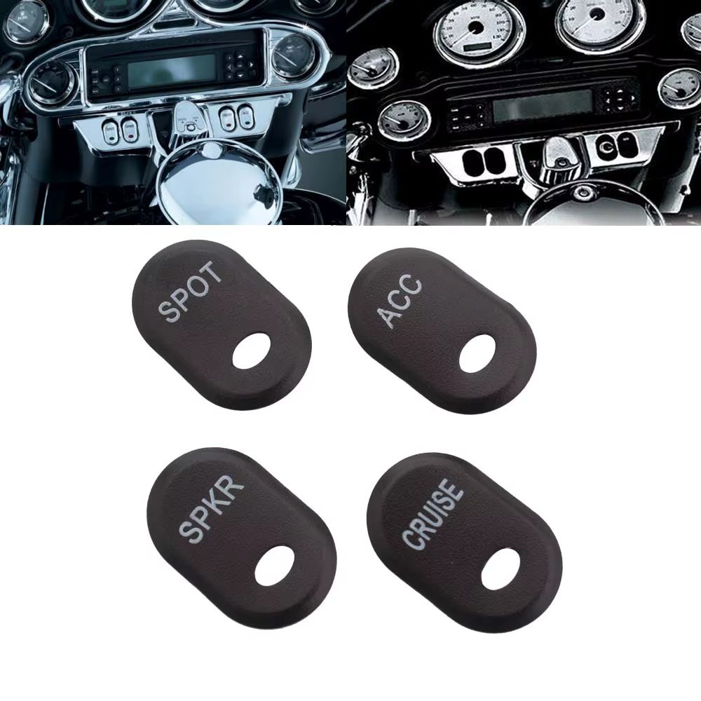 Accessoires de commande de guidon de moto, capuchons de commutateur noirs, kit de couverture de bout