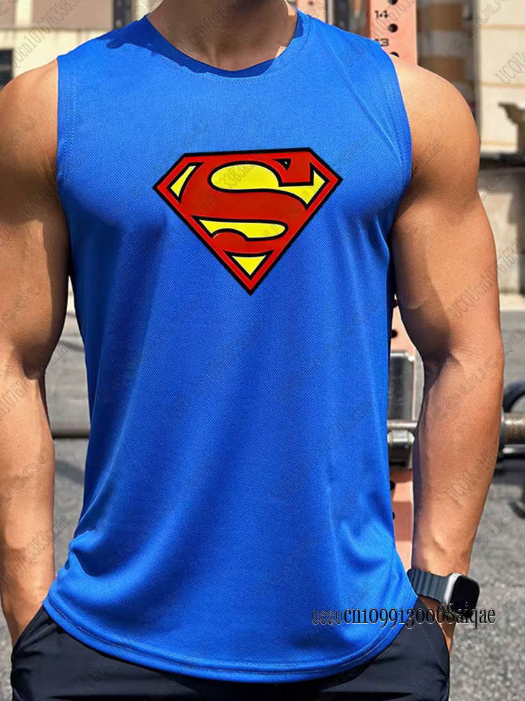 Nouveau débardeur de fitness Superman pour hommes, séchage rapide, idéal pour la gym et la musculati