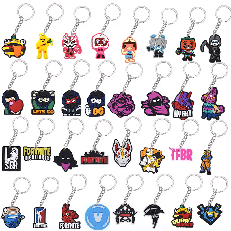 32 pièces Porte-clés Fortnite Anime Kawaii, Pendentif de sac à dos, Décoration, Porte-clés de voitur