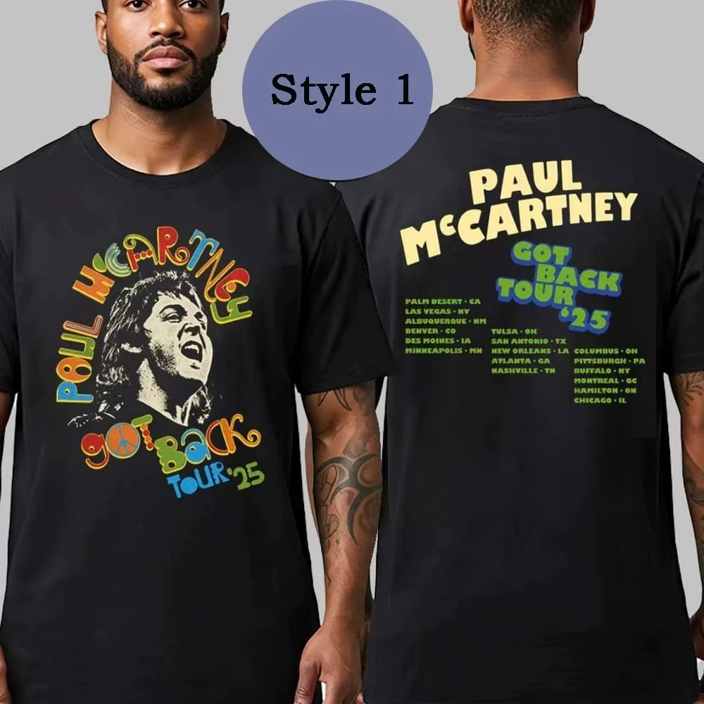 Paul McCartney Returns 2025 T-shirt avec motifs imprimés amusants T-shirt décontracté et confortable