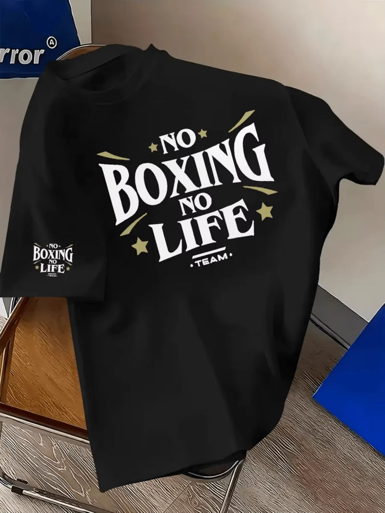 T-shirt en coton noir, sans boxe, sans vie, Streetwear, Fitness, Style décontracté pour hommes
