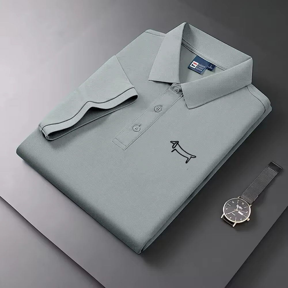 Chemises de golf pour hommes de haute qualité, polos à manches courtes de couleur unie, légers, resp