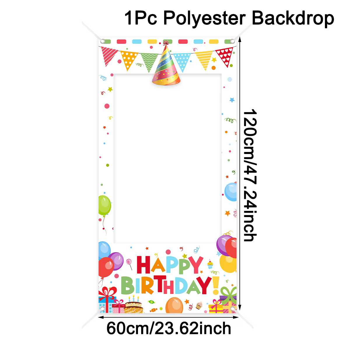 Cadre de toile de fond coloré pour photomaton, motifs de ballons, pour adultes, fournitures de fête 