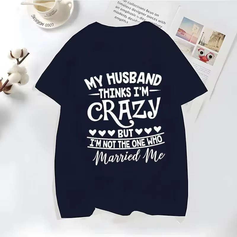 Économie drôles mon mari pense que je suis elin pour femmes, blagues de famille, t-shirts disants dr
