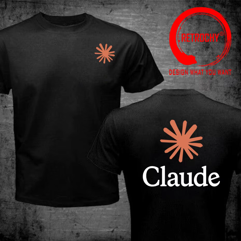 T-shirt Homme Tendance Décontracté avec Design Amusant Claude AI – Vêtement Stylé et Confortable pou