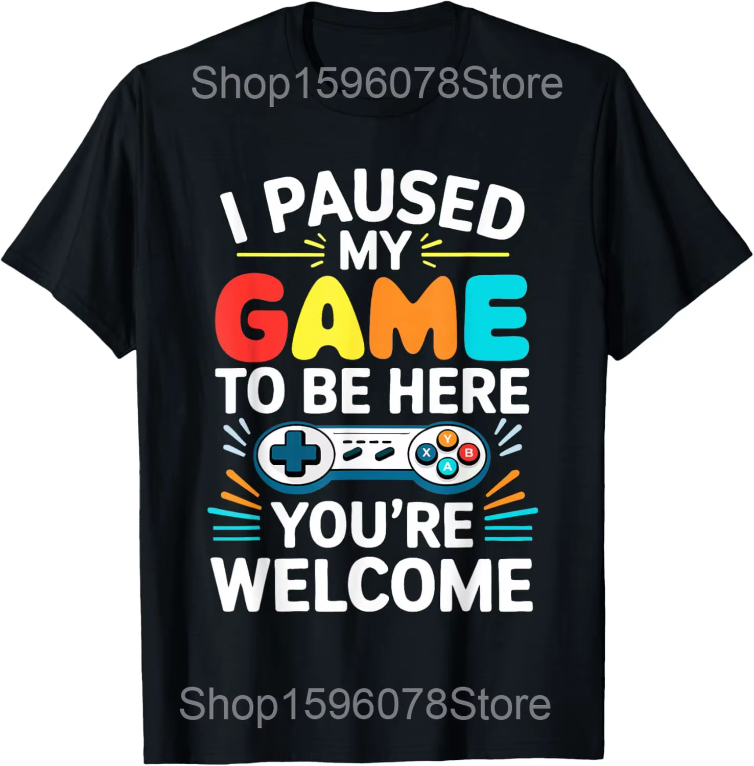 Je suis payé mon jeu pour être ici vidéo Gamer t-shirts hommes pur coton Humor Streetwear t-shirt à 