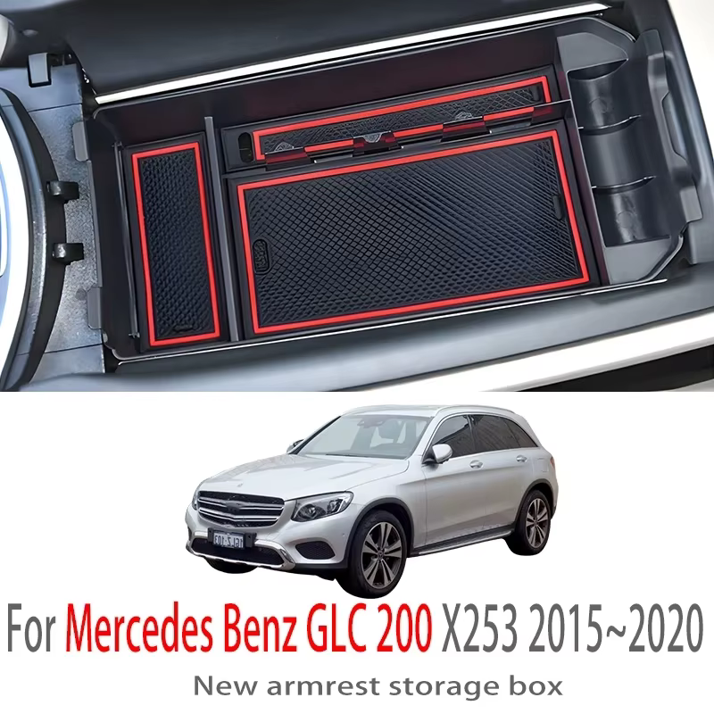Accessoires de voiture pour Mercedes Benz GLC 200 X253 2015 ~ 2020, boîte de rangement d'accoudoir d