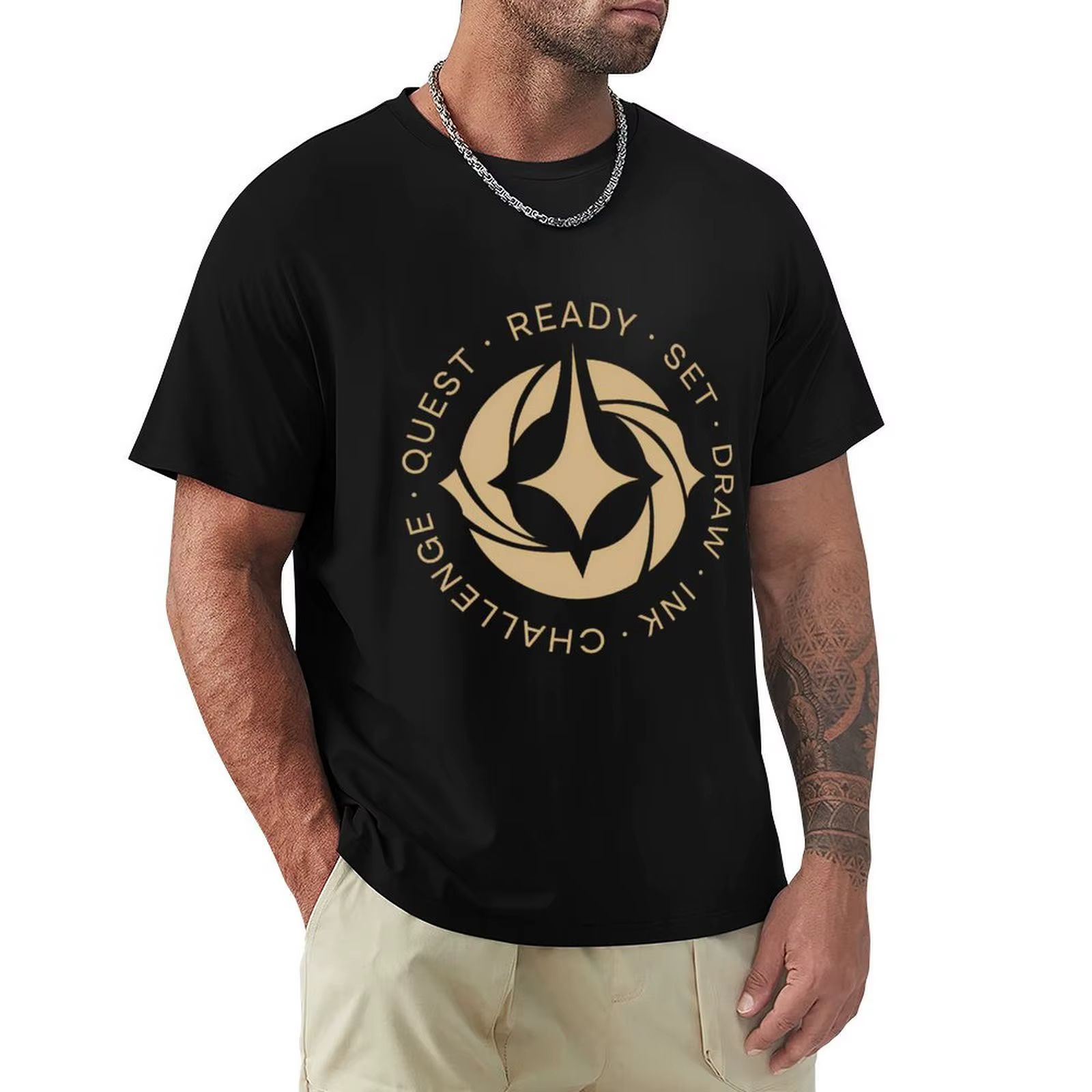 T-shirt avec logo Lorcana, résistant à la sueur, pour l'entraînement