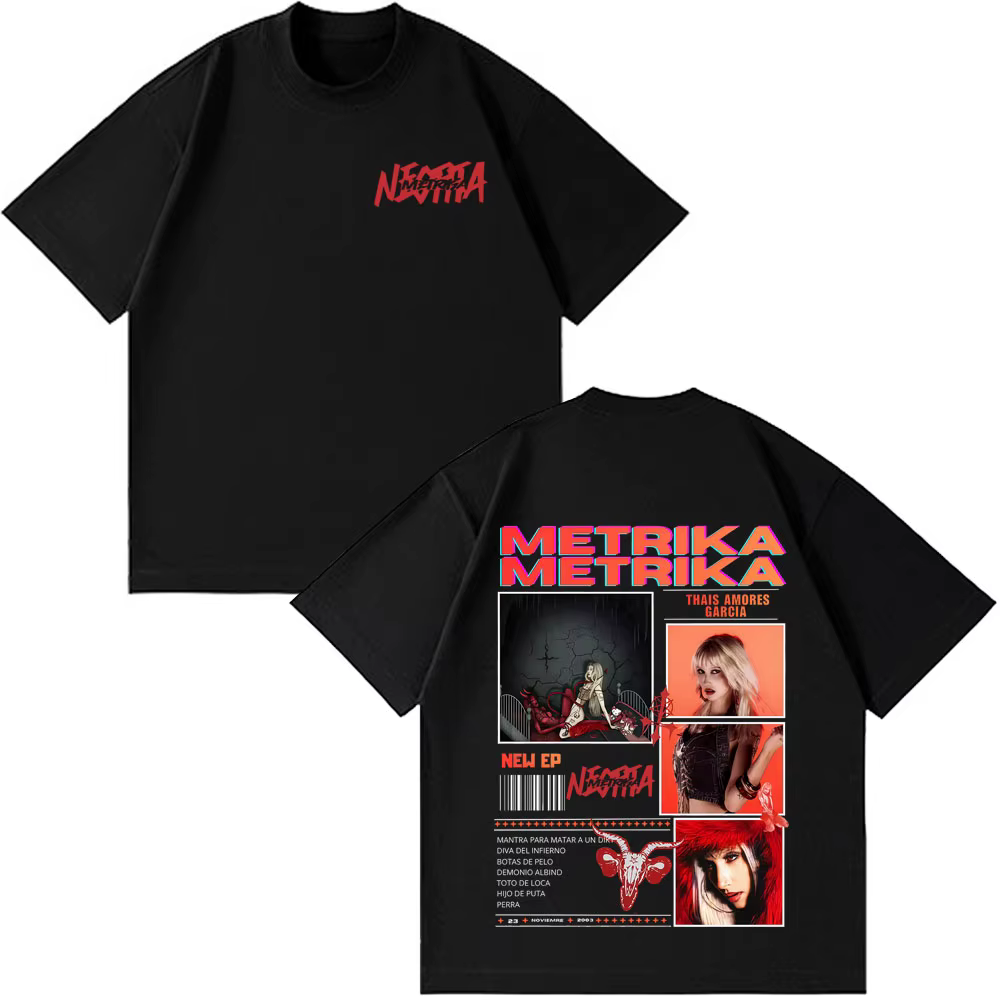 T-shirt imprimé Singer Metrika New Album Tour pour hommes et femmes, T-shirt esthétique tendance à m