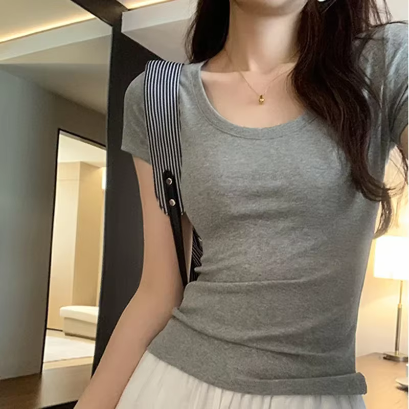 Femme 2026 été décontracté coton t-shirt pour femmes à manches courtes t-shirts mode femmes vêtement