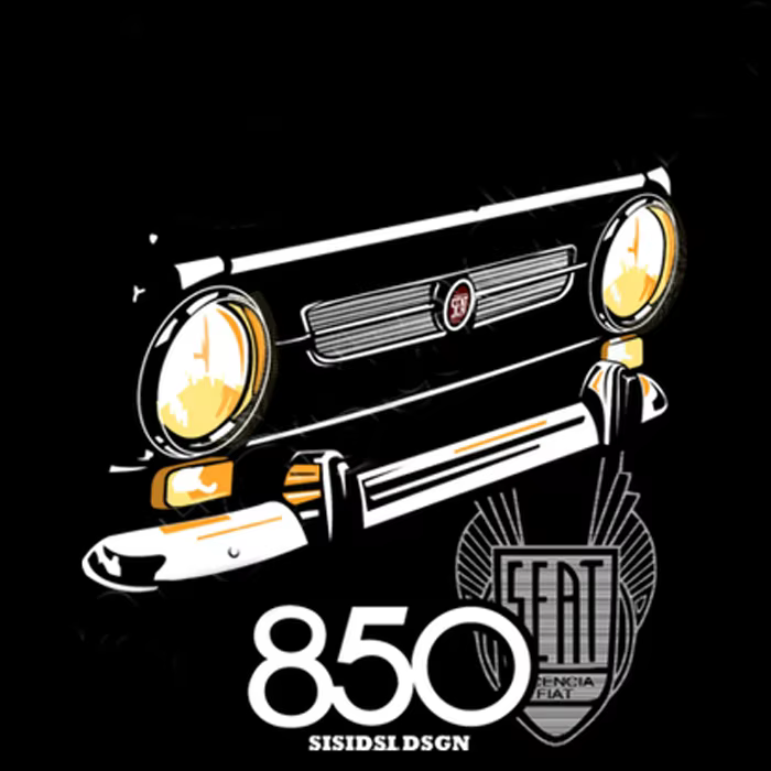 T-shirt Vintage Classique Espagne Voiture 850 Face Avant - Grande Vente Nouveau t-shirt à manches co