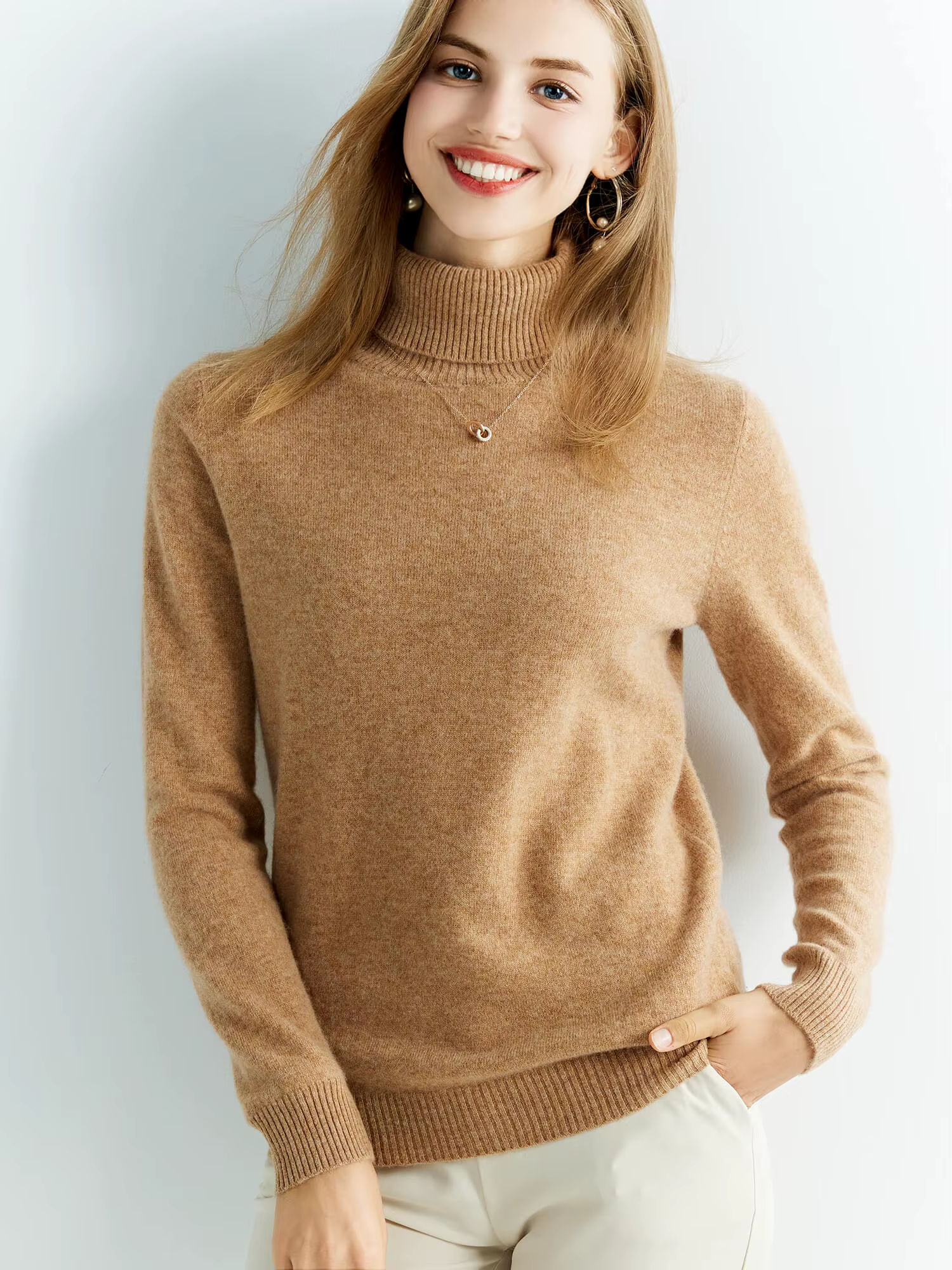 Chandails tricotés pull en cachemire femme 100% laine mérinos col roulé mode pull hiver automne pull