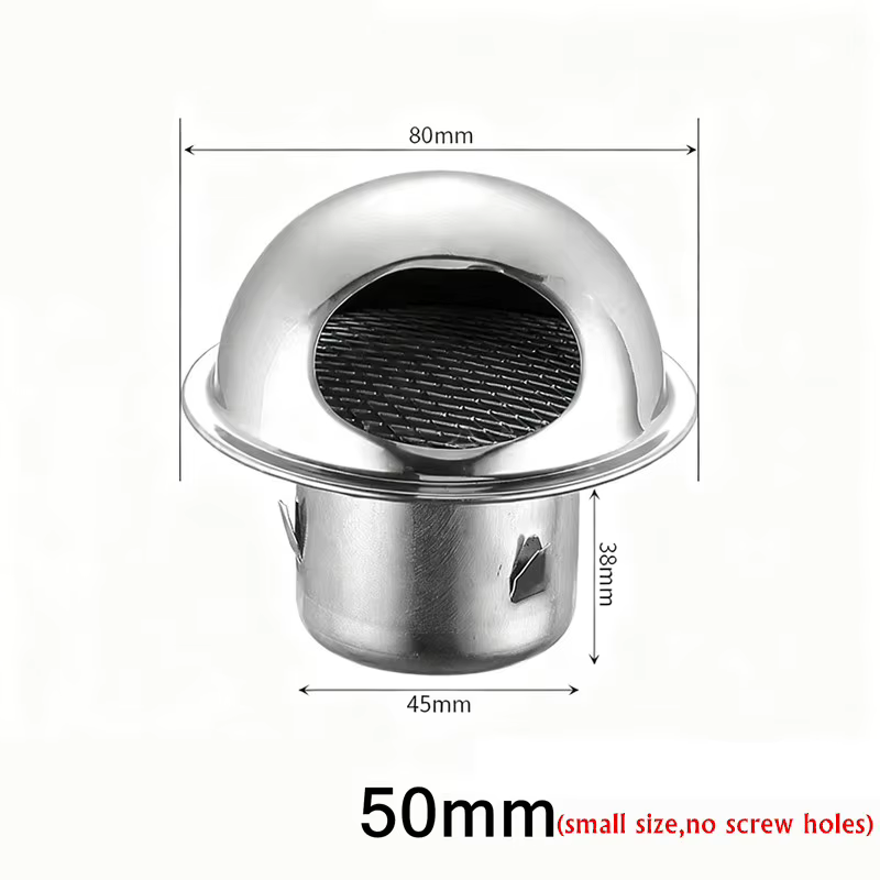 Grille d'extraction murale extérieure en acier inoxydable, étanche à la pluie et anti-moustiques, po